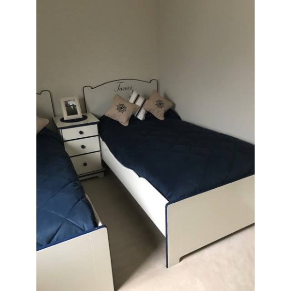 Boys Single Flat Bed With Name And Trim